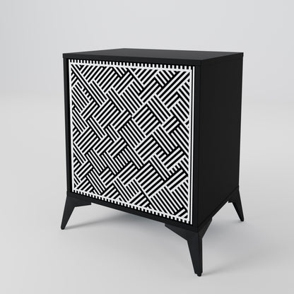 Credenza TEMPORARY SEQUENCE a 1 anta con finitura nera