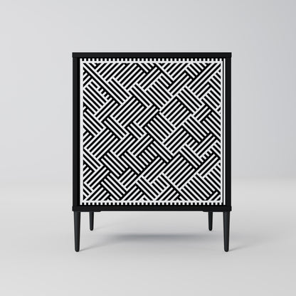 Credenza TEMPORARY SEQUENCE a 1 anta con finitura nera