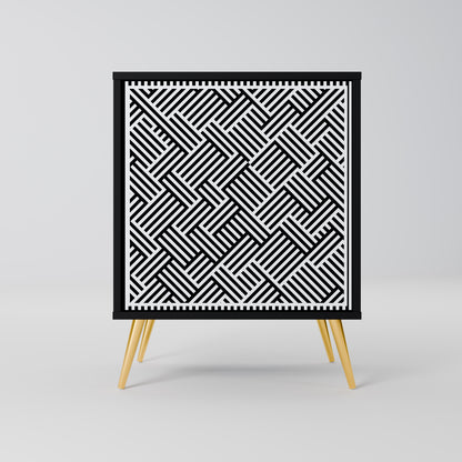 Credenza TEMPORARY SEQUENCE a 1 anta con finitura nera