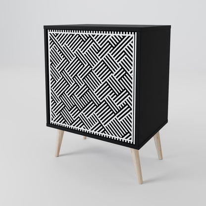 Credenza TEMPORARY SEQUENCE a 1 anta con finitura nera