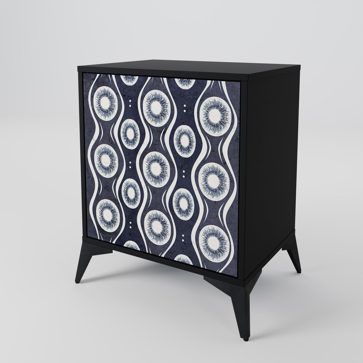 Credenza GRAPHITE EYES a 1 anta con finitura nera