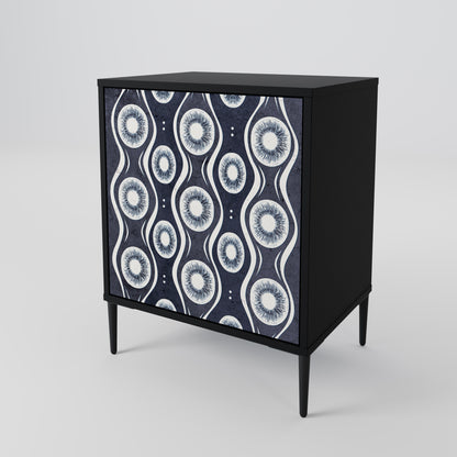 Credenza GRAPHITE EYES a 1 anta con finitura nera
