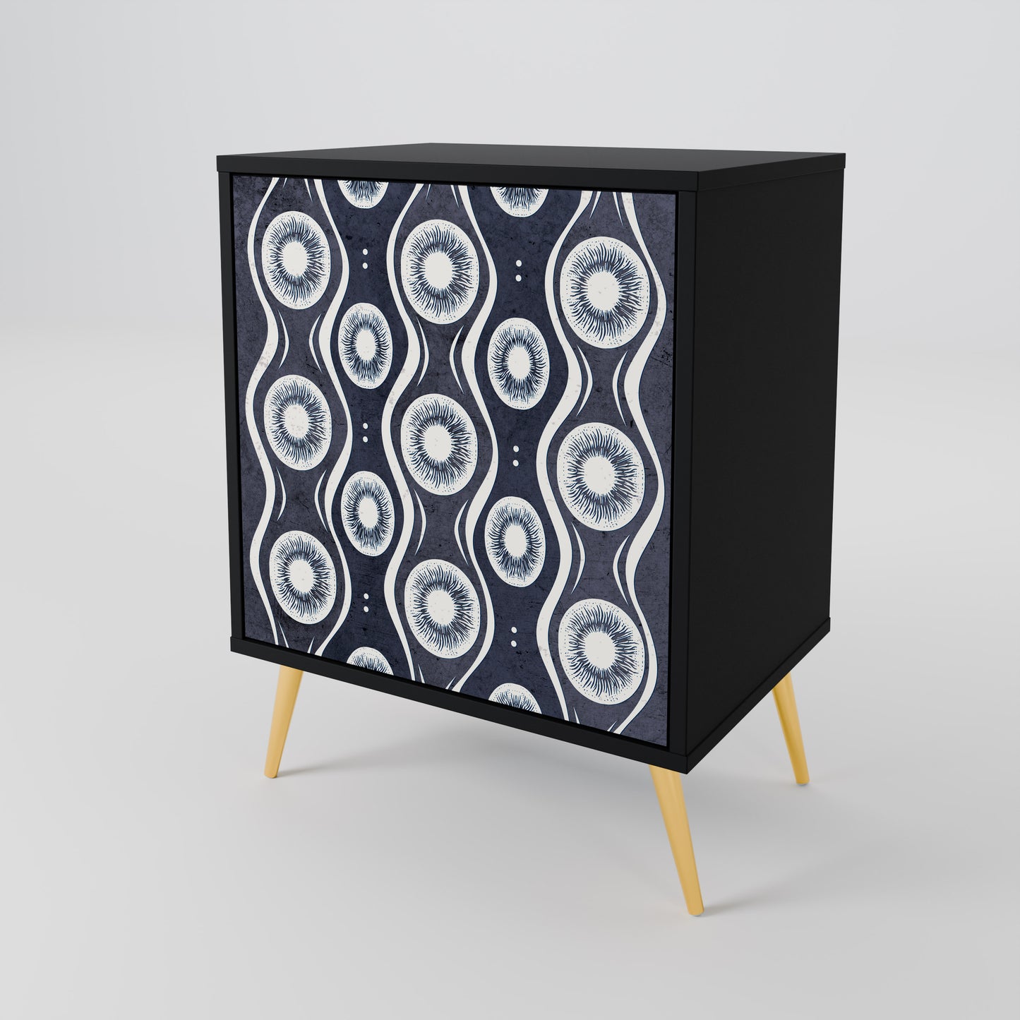 Credenza GRAPHITE EYES a 1 anta con finitura nera