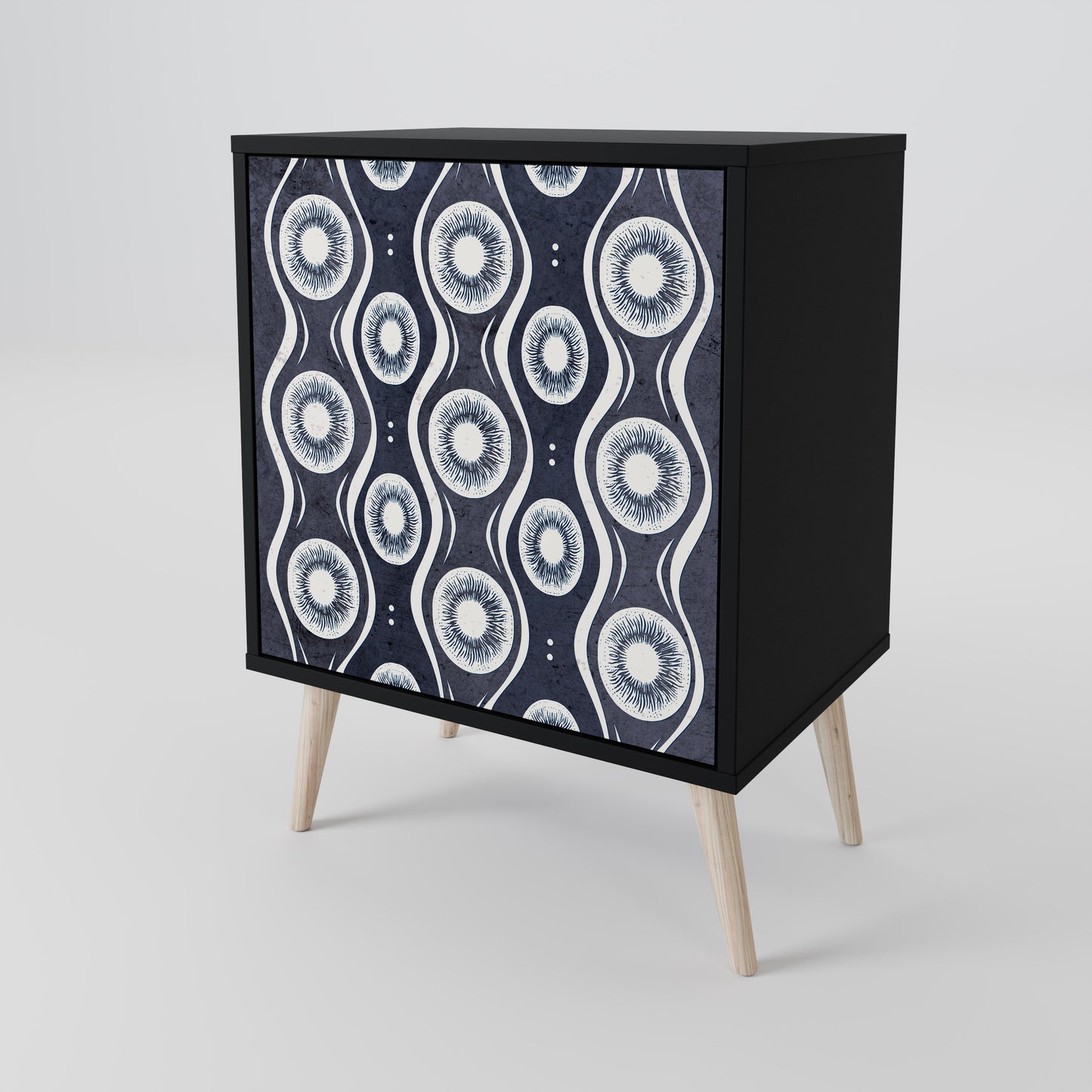 Credenza GRAPHITE EYES a 1 anta con finitura nera