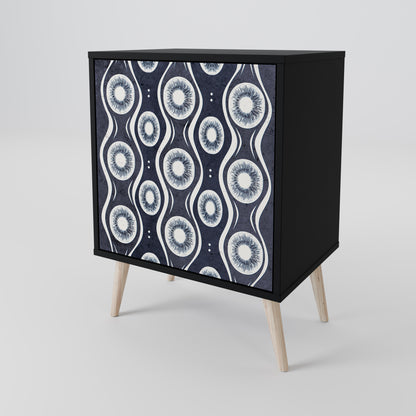 Credenza GRAPHITE EYES a 1 anta con finitura nera