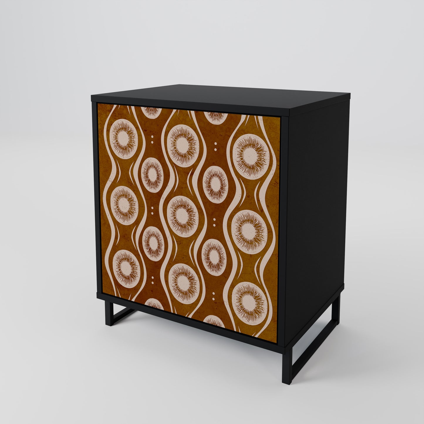 Credenza BROWN EYES a 1 anta con finitura nera