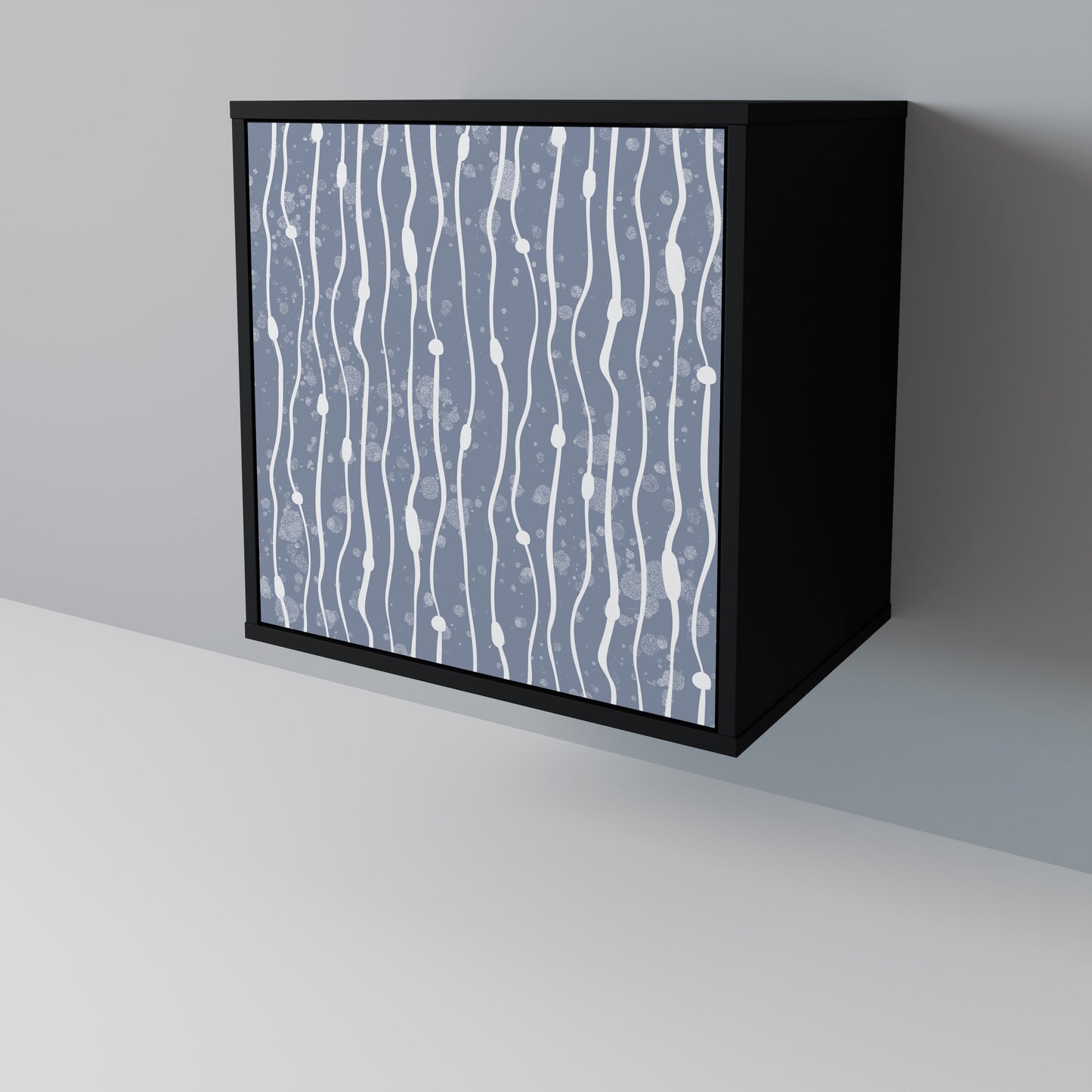 Credenza GRAPHITE RAIN a 1 anta con finitura nera