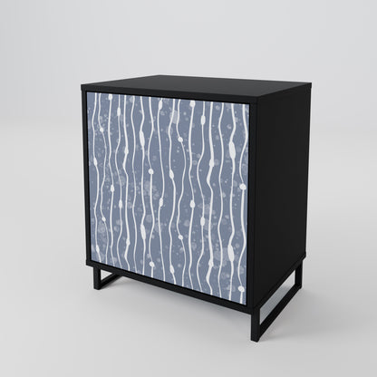 GRAPHITE RAIN 1-Door Sideboard in Black Finish