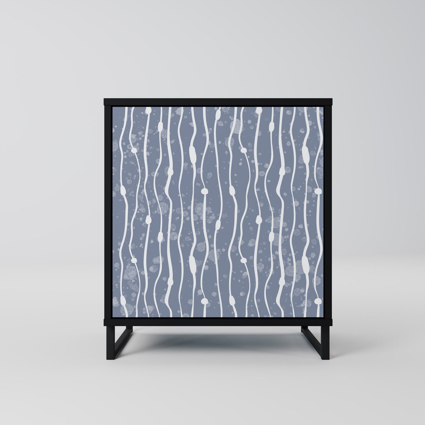 Credenza GRAPHITE RAIN a 1 anta con finitura nera