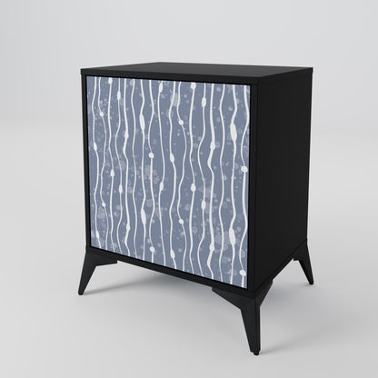 Credenza GRAPHITE RAIN a 1 anta con finitura nera