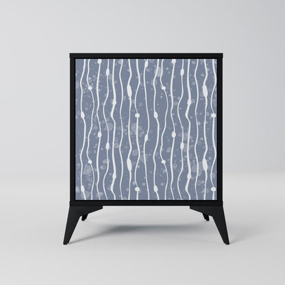 Credenza GRAPHITE RAIN a 1 anta con finitura nera