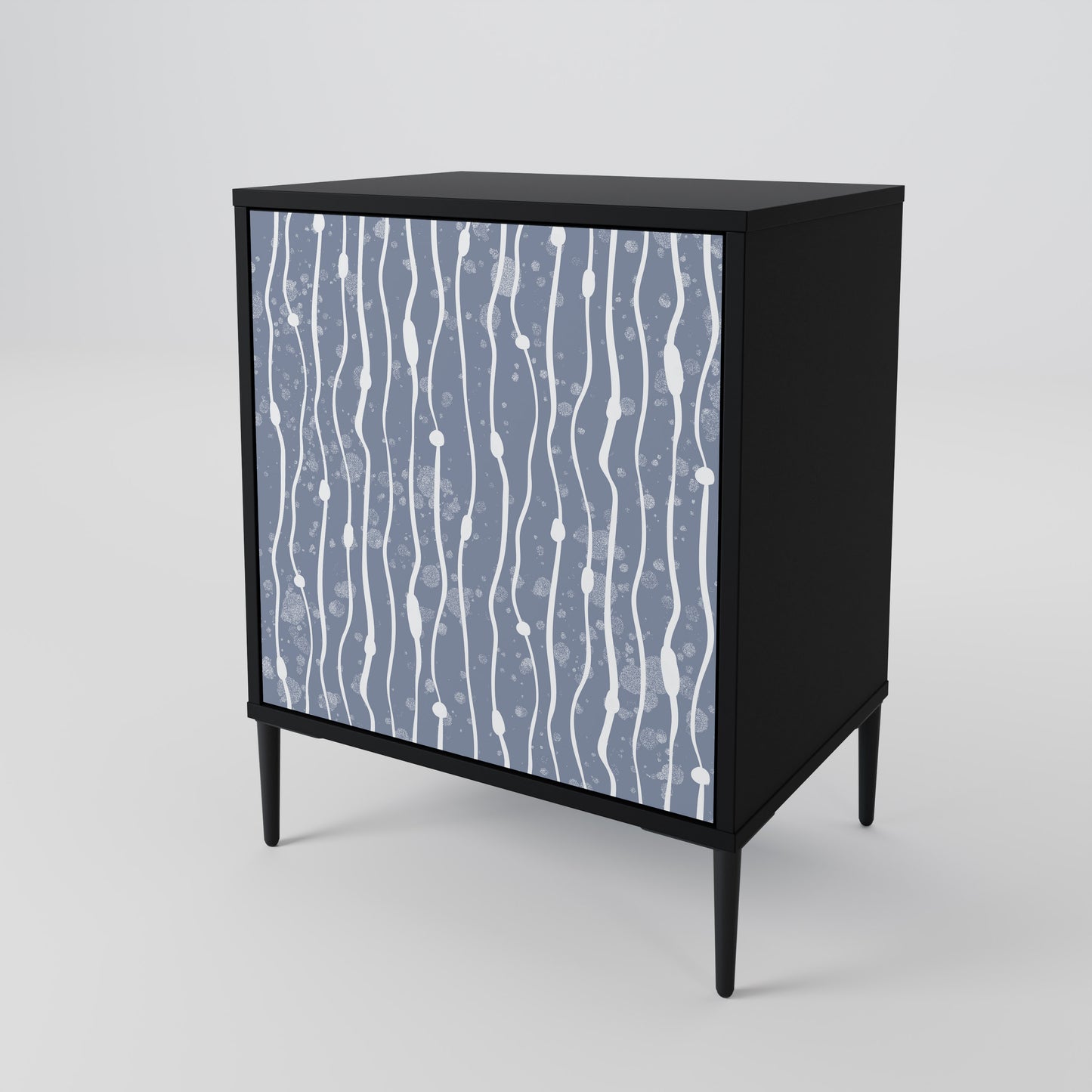 Credenza GRAPHITE RAIN a 1 anta con finitura nera
