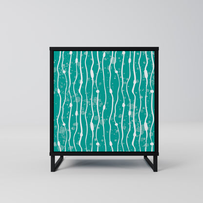 TURQUOISE RAIN 1-Door Sideboard in Black Finish