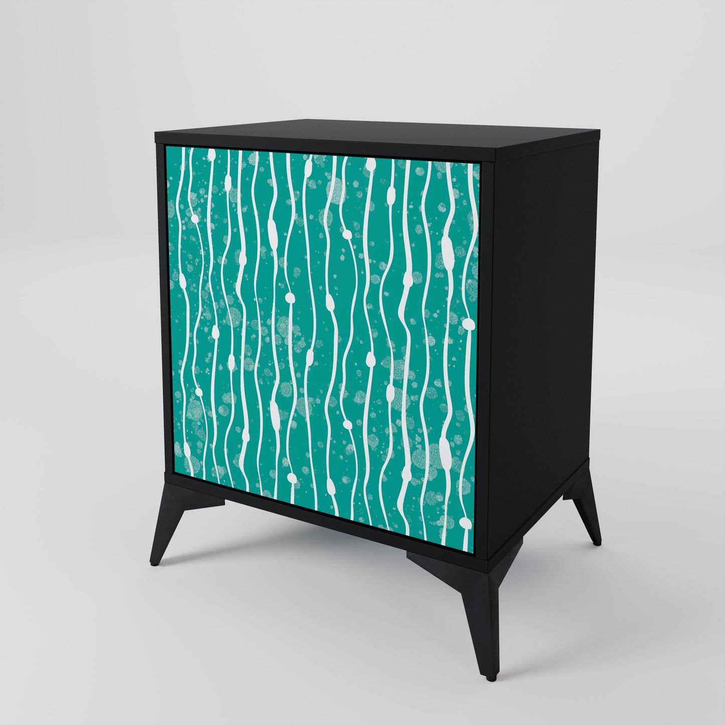 Credenza TURQUOISE RAIN a 1 anta con finitura nera