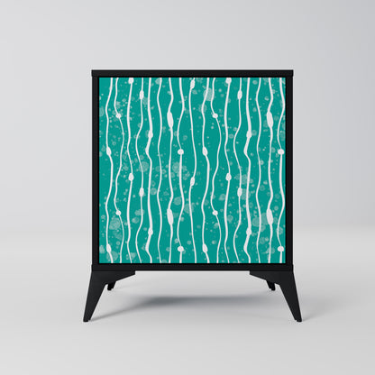 Credenza TURQUOISE RAIN a 1 anta con finitura nera