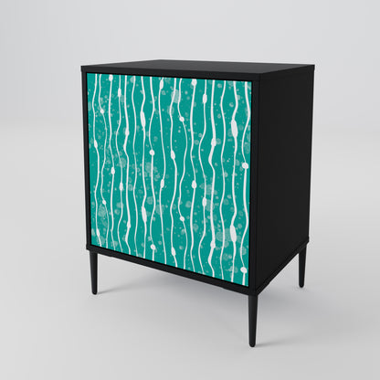 Credenza TURQUOISE RAIN a 1 anta con finitura nera
