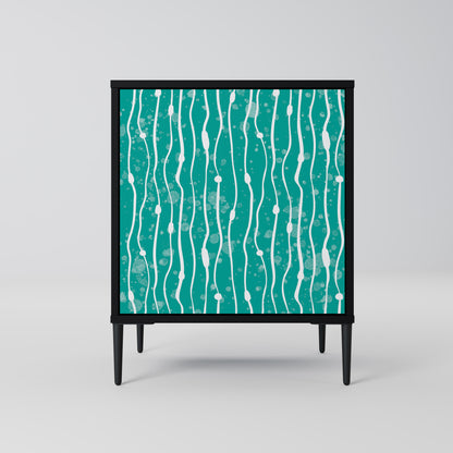 Credenza TURQUOISE RAIN a 1 anta con finitura nera