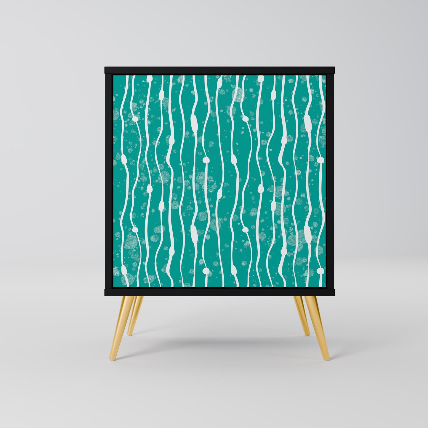 Credenza TURQUOISE RAIN a 1 anta con finitura nera