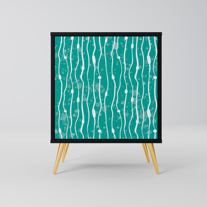 Credenza TURQUOISE RAIN a 1 anta con finitura nera