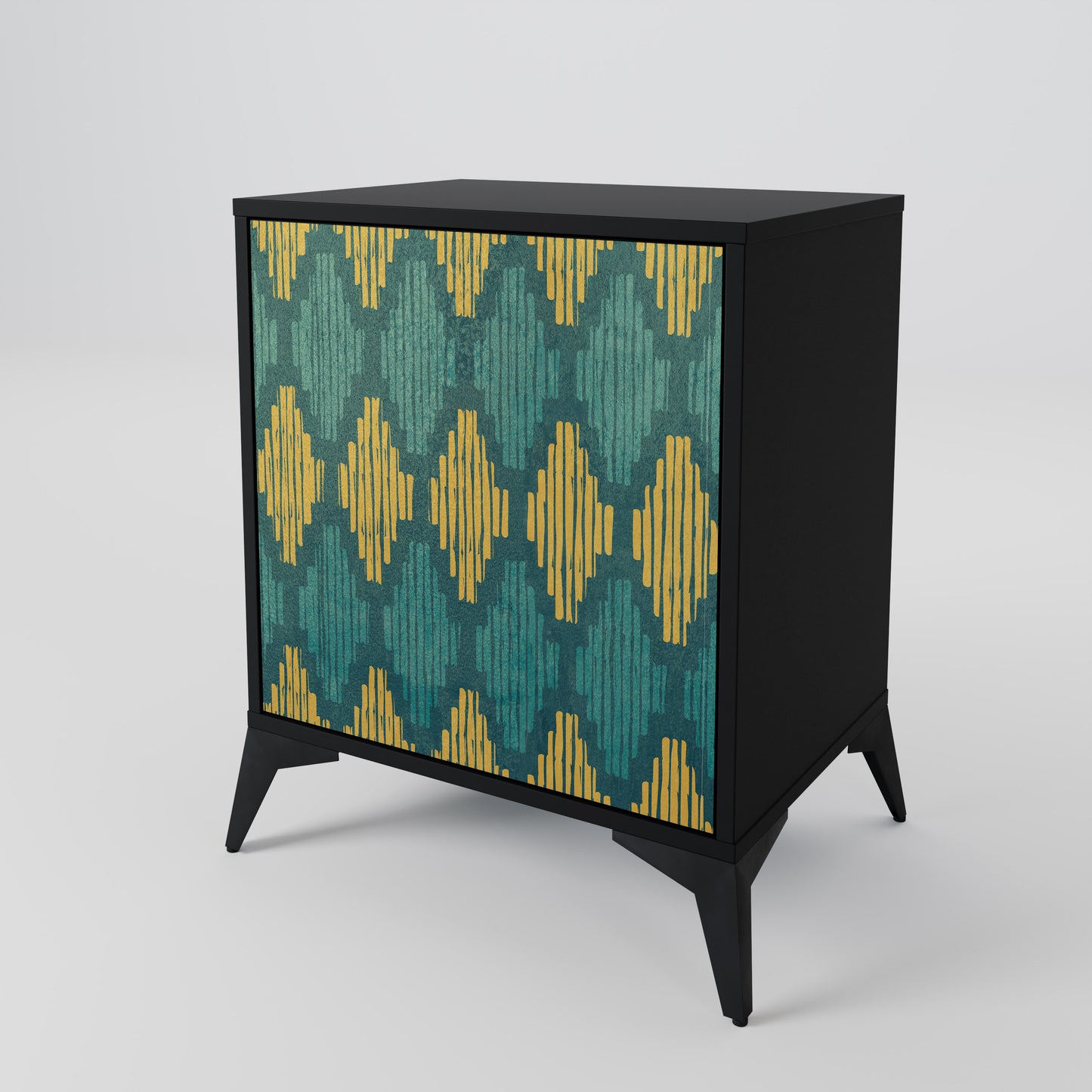 POLYGONS 1-Door Sideboard in Black Finish