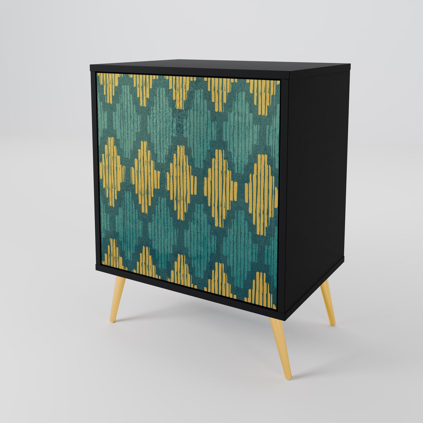 Credenza POLYGONS a 1 anta con finitura nera