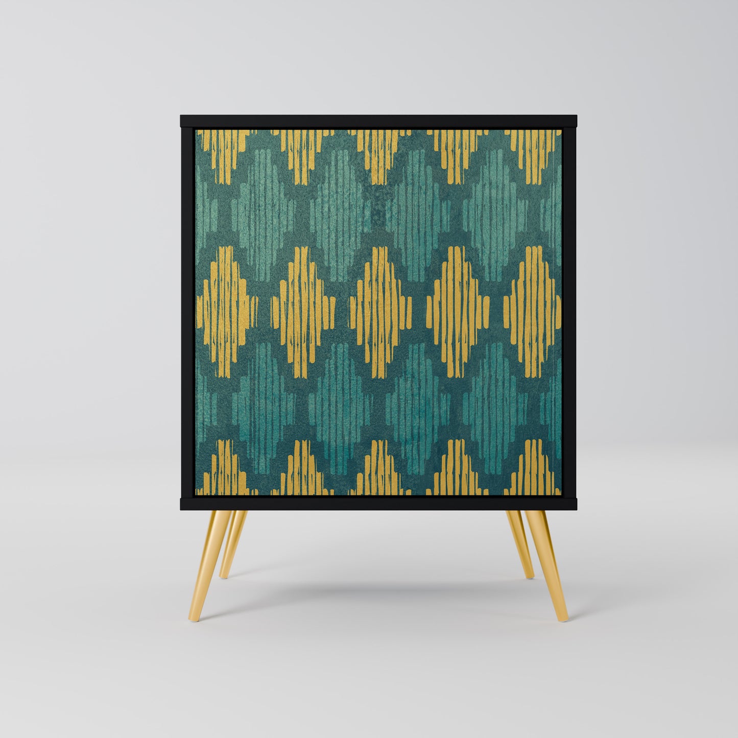 POLYGONS 1-Door Sideboard in Black Finish