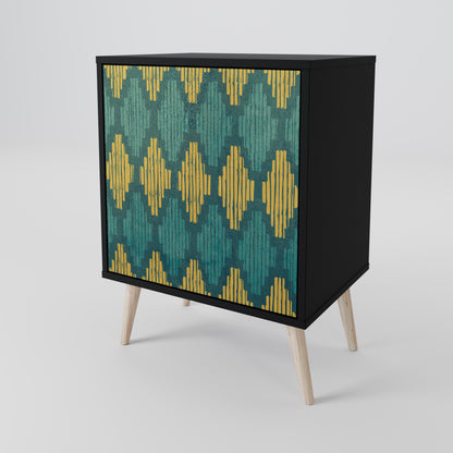 POLYGONS 1-Door Sideboard in Black Finish