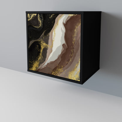 Credenza GOLD DUST a 1 anta con finitura nera