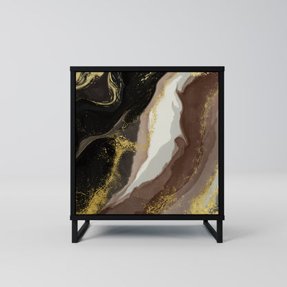 Credenza GOLD DUST a 1 anta con finitura nera