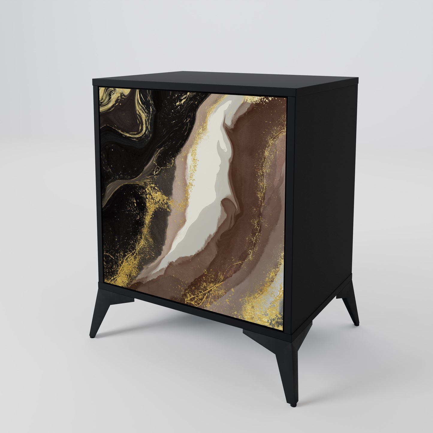 Credenza GOLD DUST a 1 anta con finitura nera