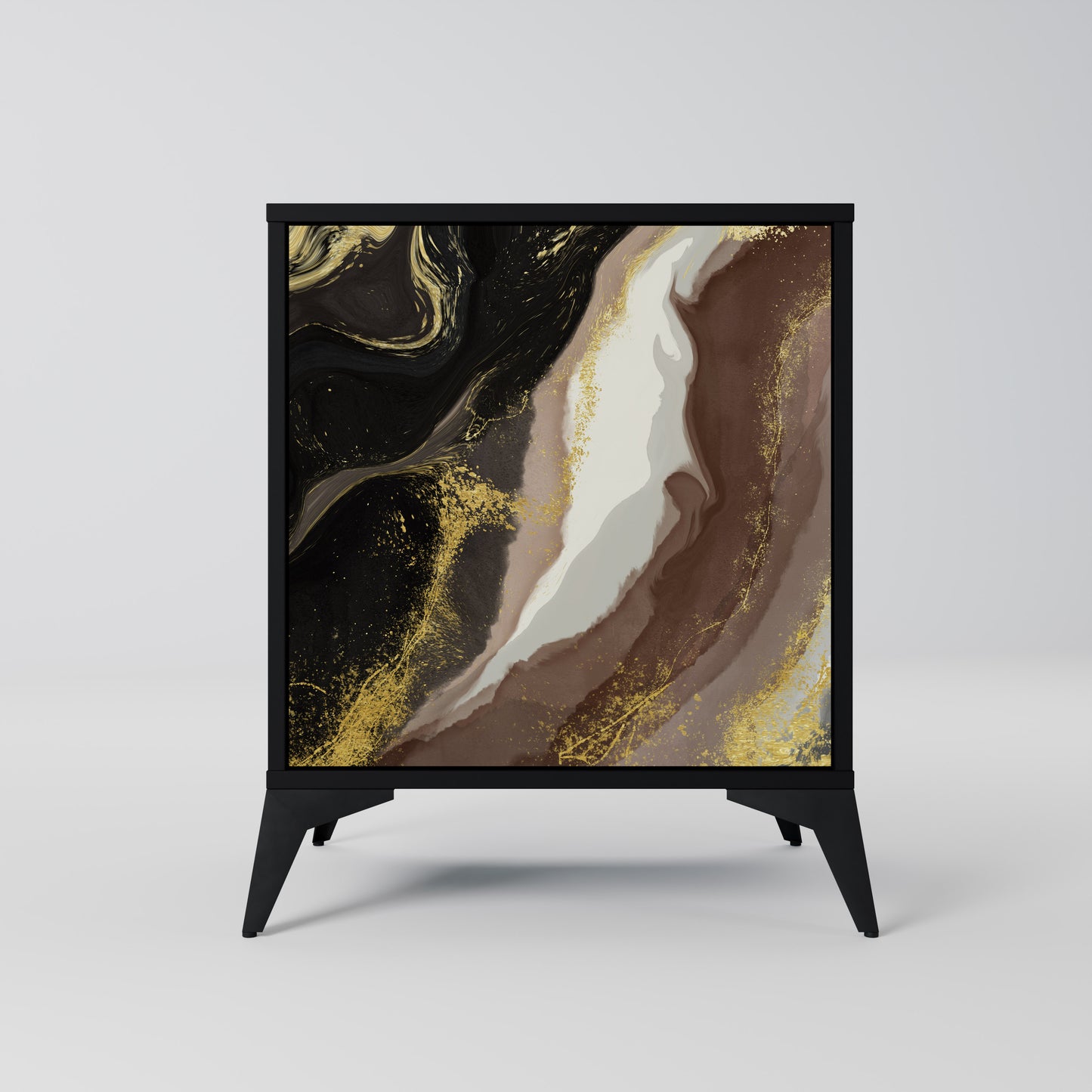 GOLD DUST 1-Door Sideboard in Black Finish