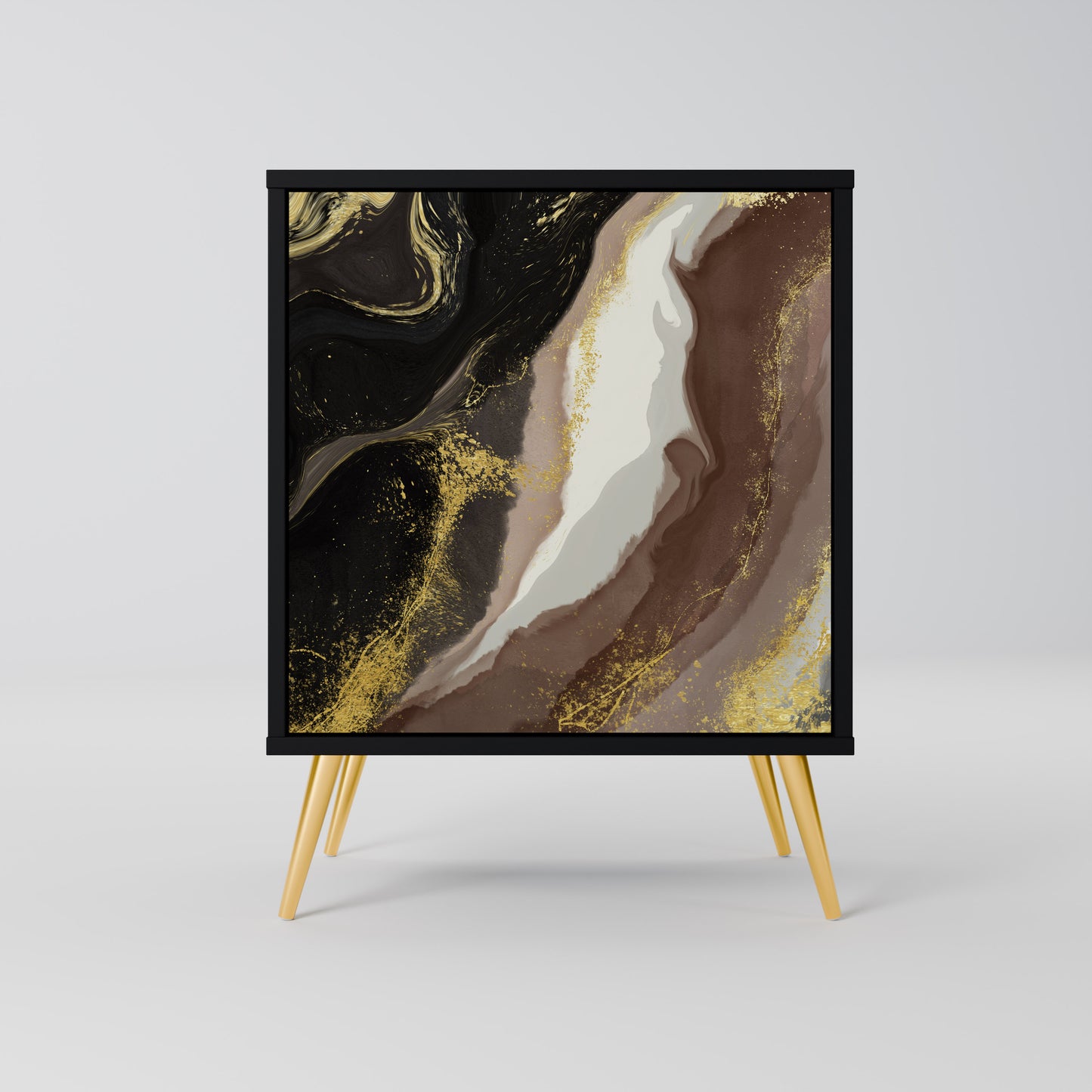 GOLD DUST 1-Door Sideboard in Black Finish