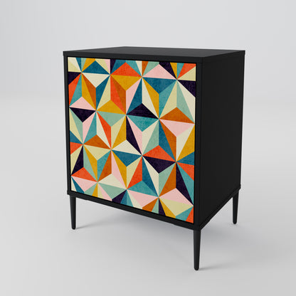 TESSELATE TREASURES 1-Door Sideboard in Black Finish