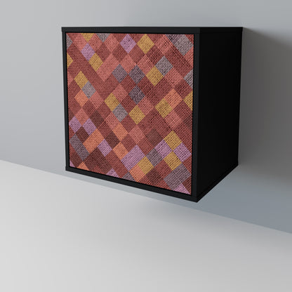 Credenza a 1 anta PAINTED SQUARES con finitura nera