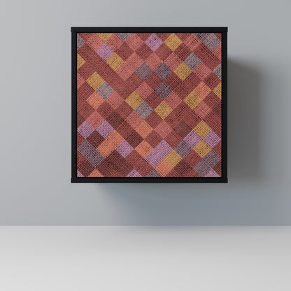 PAINTED SQUARES 1-Door Sideboard in Black Finish