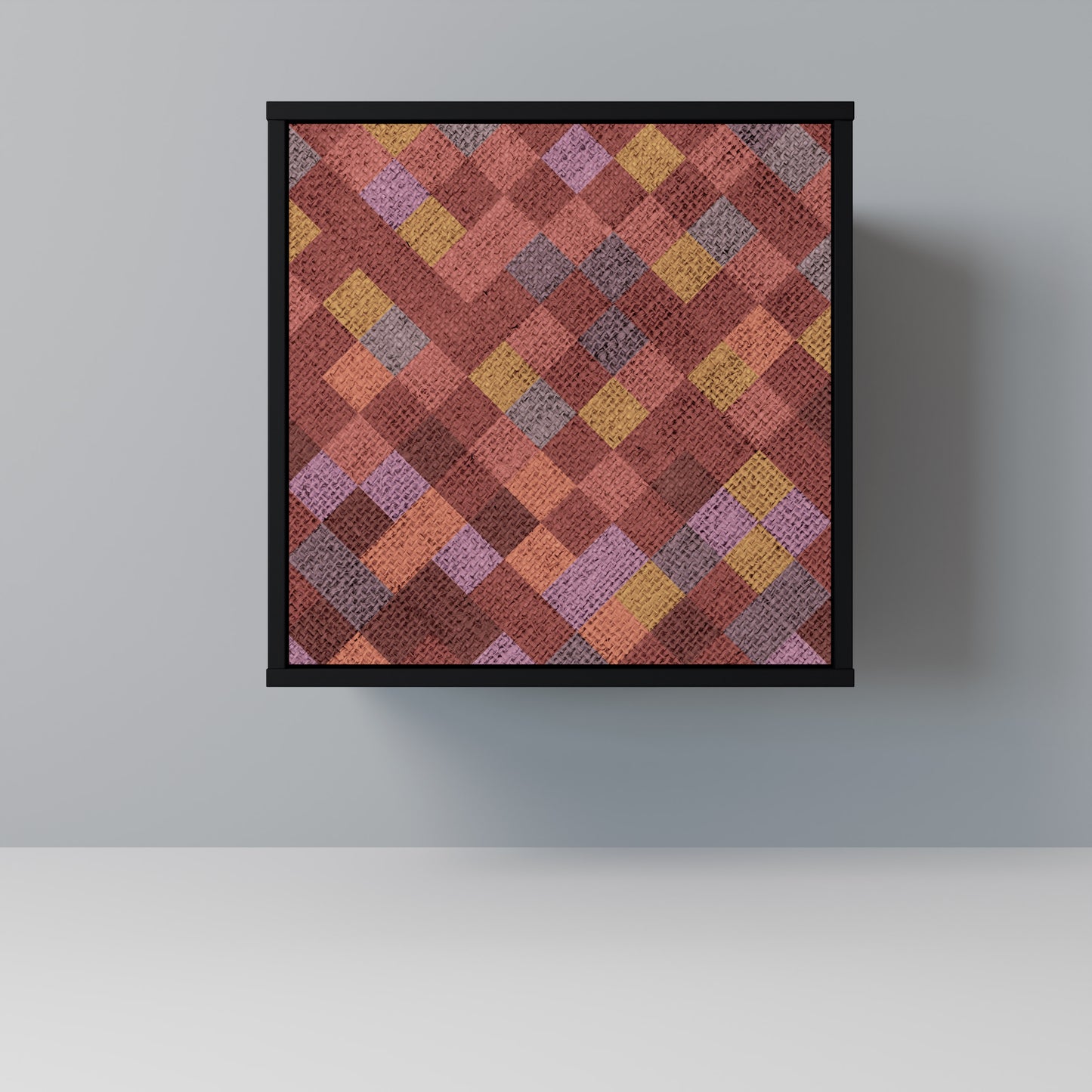 Credenza a 1 anta PAINTED SQUARES con finitura nera