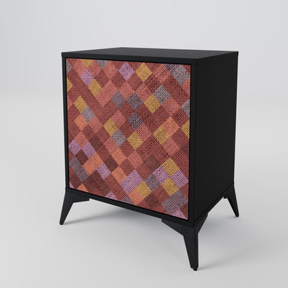 Credenza a 1 anta PAINTED SQUARES con finitura nera