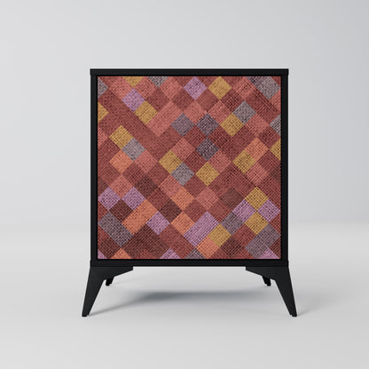 Credenza a 1 anta PAINTED SQUARES con finitura nera