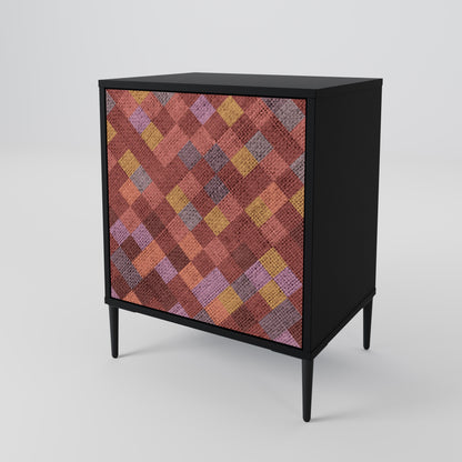 Credenza a 1 anta PAINTED SQUARES con finitura nera