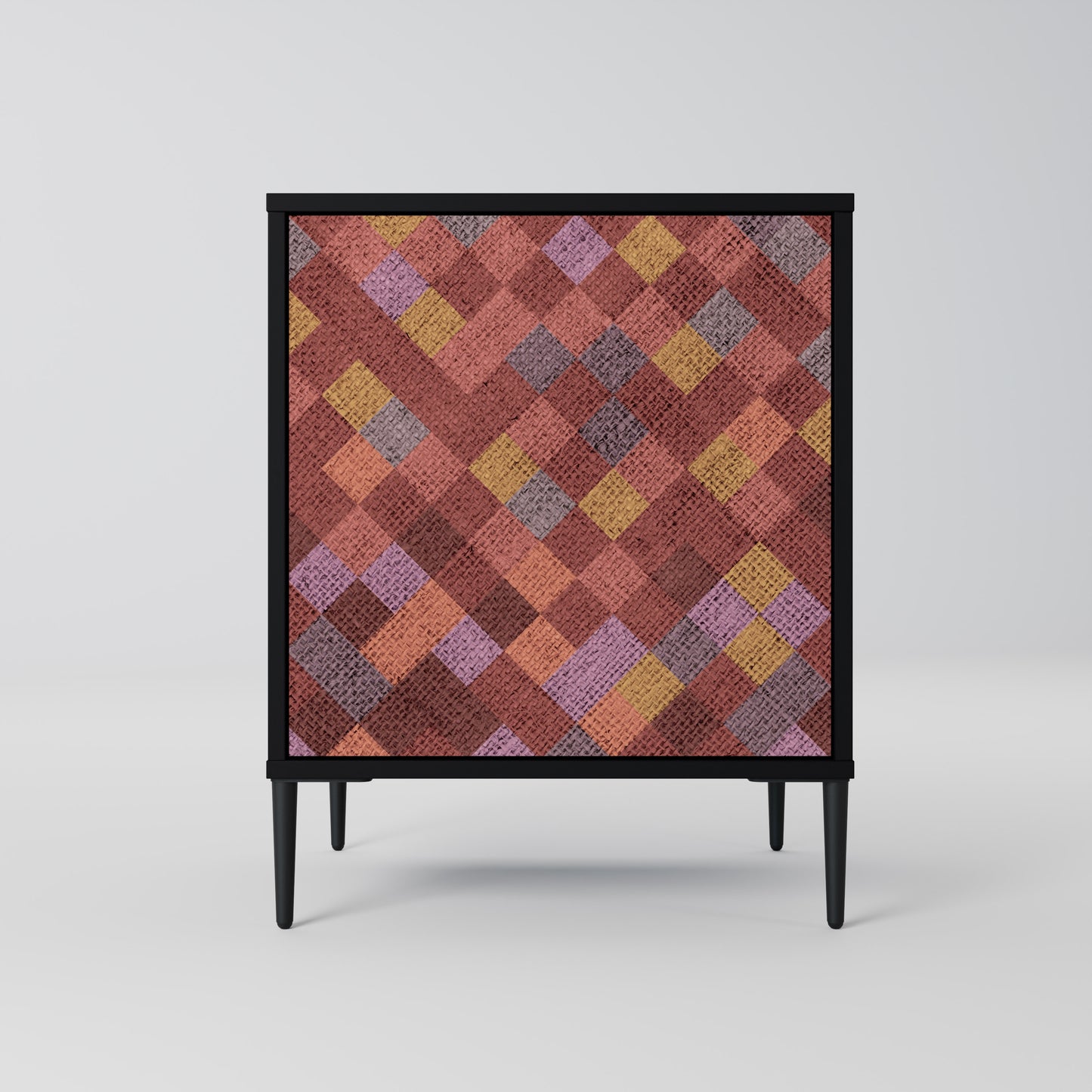 Credenza a 1 anta PAINTED SQUARES con finitura nera