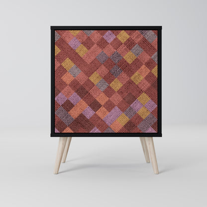 Credenza a 1 anta PAINTED SQUARES con finitura nera