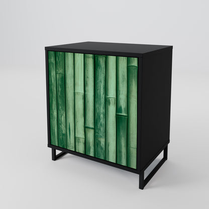 NATURAL GREEN 1-Door Sideboard in Black Finish