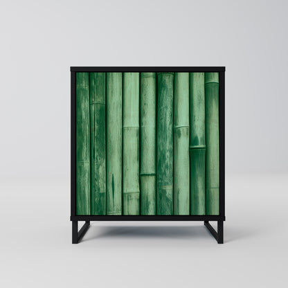 Credenza a 1 anta NATURAL GREEN con finitura nera