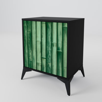 Credenza a 1 anta NATURAL GREEN con finitura nera