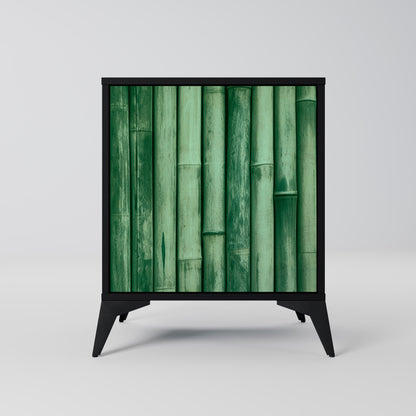 Credenza a 1 anta NATURAL GREEN con finitura nera
