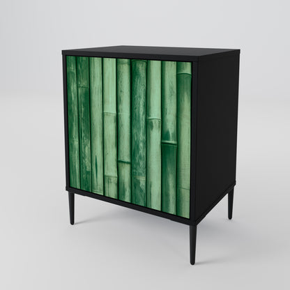 Credenza a 1 anta NATURAL GREEN con finitura nera