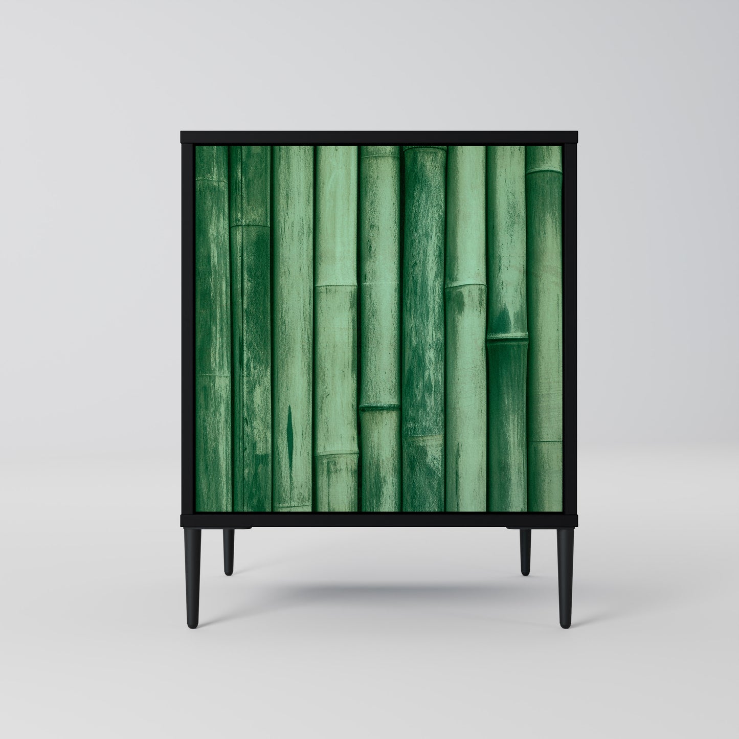 Credenza a 1 anta NATURAL GREEN con finitura nera
