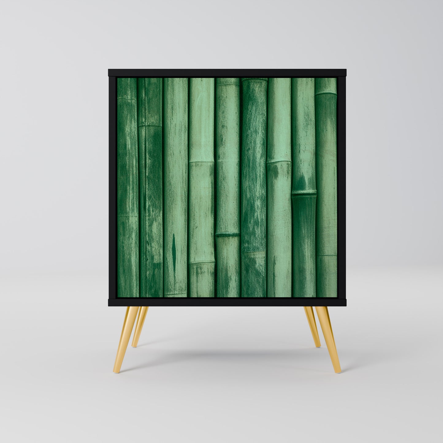 Credenza a 1 anta NATURAL GREEN con finitura nera