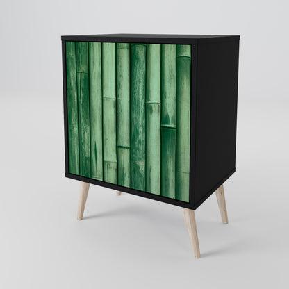 NATURAL GREEN 1-Door Sideboard in Black Finish