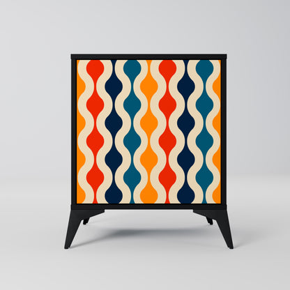 COLORFUL NOSTALGIA 1-Door Sideboard in Black Finish